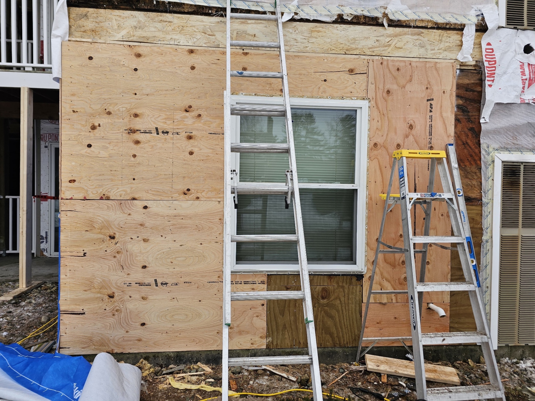 Fresh sheathing & window prep