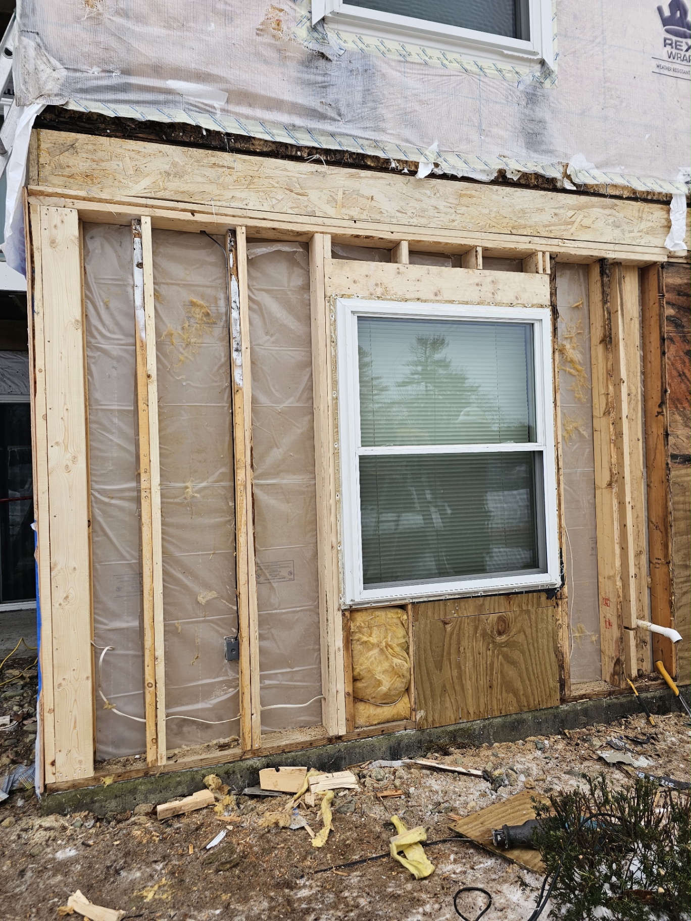 Rotted framing exposed & ready for repair